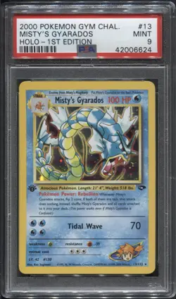 PSA 9 1st Edition Gym Challenge Misty’s Gyarados 13/132 Holo Rare Pokemon TCG - Image 1