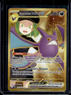 2025 Pokemon SV Destined Rivals Team Rocket's Crobat ex Hyper Rare #242/182 - Image 1