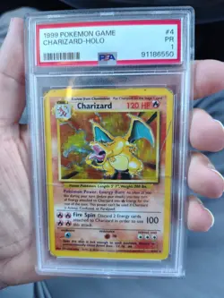 1999 Charizard Holo Base Set Pokemon Game #4 PSA 1 - Image 1