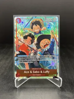 2025 One Piece Carrying On His Will Ace & Sabo & Luffy SR Alt Art #OP13-007 (A) - Image 1