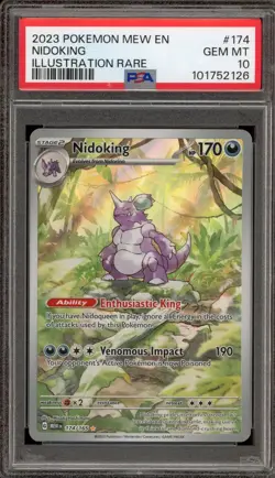 Pokemon Nidoking 151 MEW EN Illustration Rare #174 PSA 10 Gem Mint - Image 1