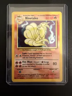 Ninetales 12/102 Holo Foil Rare Base Set Unlimited Pokemon Card TCG MP - Image 1
