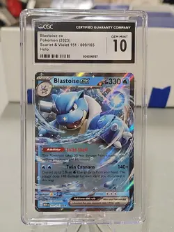 Blastoise ex 009/165 CGC Gem Mint Pokemon 151 sv2a Pokemon Card Japanese - Image 1