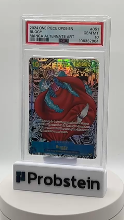 2024 One Piece OP09 EN Manga Alternate Art #051 Buggy PSA 10 GEM MINT - Image 2