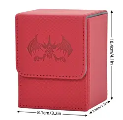 Card Deck Box , Fits 100+ Single Sleeved Cards,PU Leather TCG Card Holder - Image 2