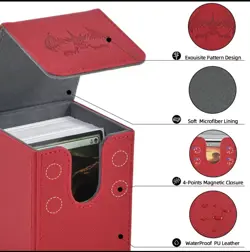 Card Deck Box , Fits 100+ Single Sleeved Cards,PU Leather TCG Card Holder - Image 3