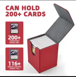 Card Deck Box , Fits 100+ Single Sleeved Cards,PU Leather TCG Card Holder - Image 4