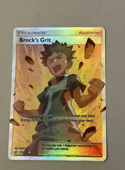 Brock's Grit (Full Art) 172/181 Sm-Team Up Holo Pokemon Trainer Supporter Card - Image 1