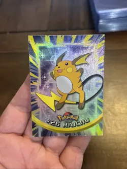 1999 Topps Pokemon Raichu #26 RAINBOW HOLO FOIL BLUE LOGO Vintage TCG Card - Image 1