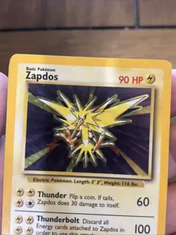 Zapdos 016/102 Unlimited Base Set Holo Pokemon Card Vintage Old School - Image 2