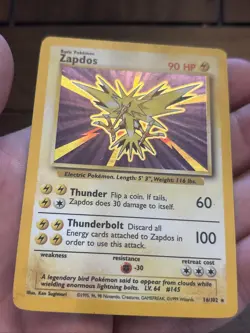 Zapdos 016/102 Unlimited Base Set Holo Pokemon Card Vintage Old School - Image 4