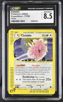 CGC 8.5 Clefable 2002 Expedition 7/165 Holo Pokemon Card - Image 1