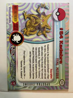 Kadabra #64 Spectra - Topps Chrome Series 1 Pokemon Card NM/LP - Image 2