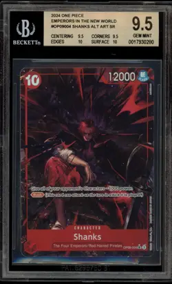 One Piece CCG Shanks Emperors in the New World Alt Art OP09-004 BGS 9.5 - Image 1