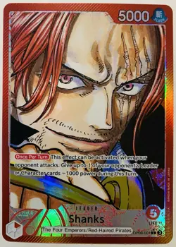 Shanks OP09-001 Leader Parallel Alt Art One Piece Card Emperors in the New World - Image 1