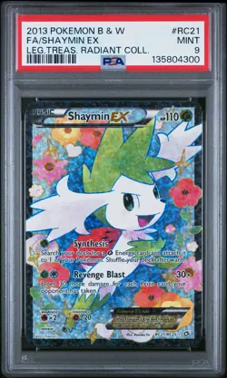 2013 POKEMON B&W LEGEND TREASURES RADIANT COLL #RC21 FULL ART/SHAYMIN EX PSA 9 - Image 1