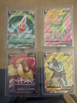 Full Art Bundle: Pokemon TCG Rotom V, Virizion V, Pidgeot V, Luxray V Cards Set - Image 1