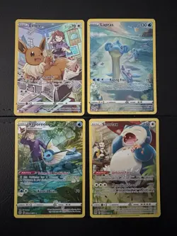 Pokemon Trainer Gallery Lot Eevee Snorlax Lapras And Vaporeon. Nm/m - Image 1