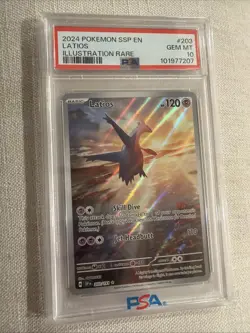 Pokemon TCG Latios PSA 10 203/191 S&V Surging Sparks FA Illustration Rare Holo - Image 1