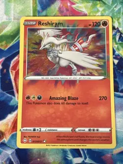 Pokemon TCG Reshiram 017/072 Shining Fates Amazing Rare Holo Card - Image 1