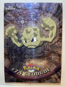 Geodude #74 Topps Chrome Pokemon TV Animation Edition VTG 2000 Holo Foil - Image 1