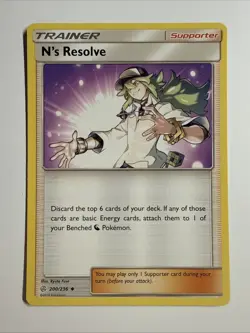Pokemon N's Resolve 200/236 Cosmic Eclipse Non Holo Uncommon Never Played - Image 1