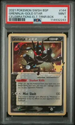 2021 POKEMON SWSH BLACK STAR PROMO #144 GRENINJA-GOLD STAR PSA 9 - Image 1