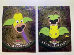 2000 Topps Chrome Pokemon TV Series 1 #71 Victreebel & #70 Weepinbell NM/LP - Image 1