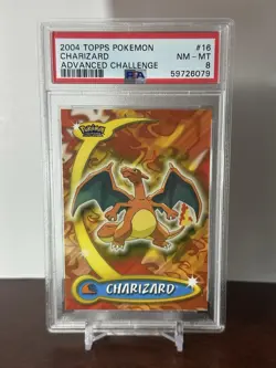 2004 topps Pokemon charizard #16 advanced challenge PSA8 Near Mint - Image 1