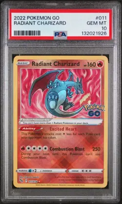2022 Pokemon GO Radiant Charizard Holo Rare #011/078 PSA 10 💎 GEM MINT 💎 - Image 1