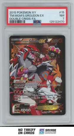 2015 Pokemon XY - Double Crisis FA Team Magma’s Groudon-EX PSA 7 #15/34 - Image 1