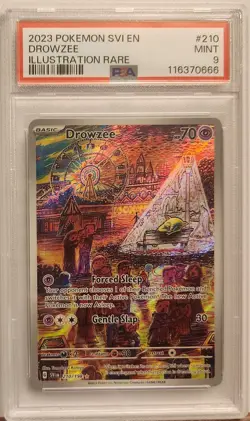 Pokemon Drowzee 2023 Scarlet & Violet #210/198 Illustration Rare PSA 9 - Image 1