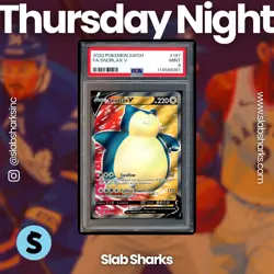 2020 POKEMON SWORD & SHIELD #197/202 SNORLAX FULL ART PSA 9 - Image 1