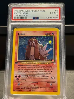 2001 Pokemon Entei Holo Neo Revelation 1st Edition PSA 6 - Image 1