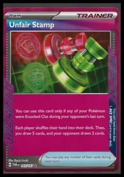 Pokemon TCG Unfair Stamp Holo 165/167 SV06: Twilight Masquerade NM/M - Image 1