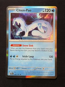 Chien-Pao 056/191 Holo Rare LP - Pokemon Scarlet & Violet Surging Sparks SSP - Image 1