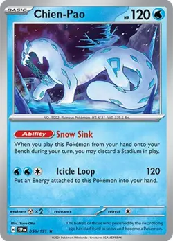 Chien-Pao 056/191 Holo Rare LP - Pokemon Scarlet & Violet Surging Sparks SSP - Image 4