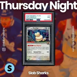 2025 POKEMON JOURNEY TOGETHER #117/159 HOP'S SNORLAX GAMESTOP EXCLUSIVE PSA 9 - Image 1