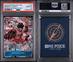 One Piece Monkey.D.Luffy OP11-118 A Fist of Divine Speed Manga Alt Art PSA 10 - Image 3
