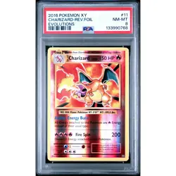 PSA 8 NM-MT Charizard 11/108 Pokemon XY Evolutions 2016 Reverse Holo Foil Rare - Image 1