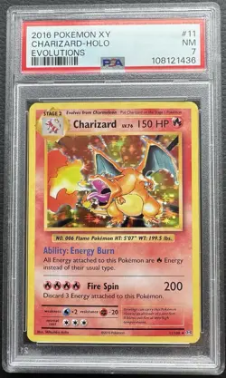 2016 Pokemon Charizard Holo XY Evolutions 11/108 PSA 7 NM - Image 1