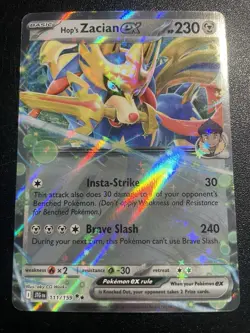 Hop's Zacian ex 111/159 Sv09: Journey Together Holo RR NM Pokemon Card 2025 - Image 1