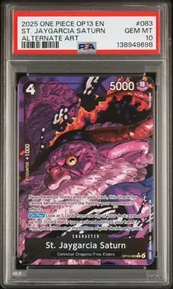 2025 ONE PIECE OP13-CARRYING ON HIS WILL ALT ART ST. JAYGARCIA SATURN PSA 10 - Image 1