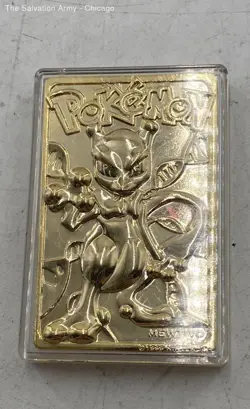 1999 Nintendo 23K Gold-Plated Plaque Of Mewtwo Single Trading Pokemon Card - Image 1