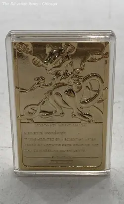 1999 Nintendo 23K Gold-Plated Plaque Of Mewtwo Single Trading Pokemon Card - Image 3