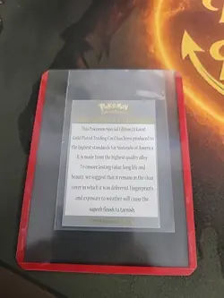 [MINT]Vintage Pokemon 1999 CHARIZARD Burger King 23k Gold Plated Trading Card - Image 5