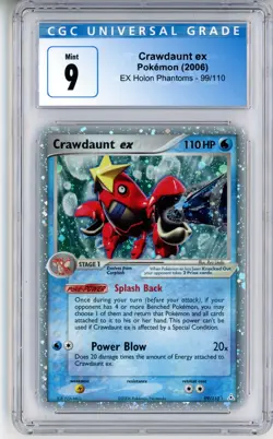 CGC Mint 9 Pokemon Trading Card Game Crawdaunt ex 99/110 Holon Phantoms Holo - Image 1