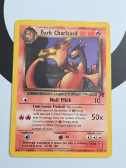 Pokemon Dark Charizard Non-Holo Card 21/82 Team Rocket 2000 Vintage - Image 1