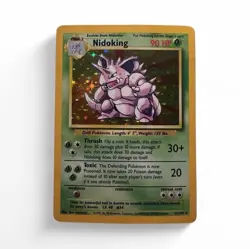 Pokemon Nidoking 1999 Base Set 11/102 Holo Rare 90 HP Vintage Wizards Card - Image 1