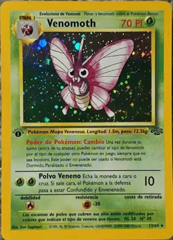 Pokemon TCG Venomoth 13/64 Jungle Holo Rare WOTC Vintage 1999 LP - Image 1